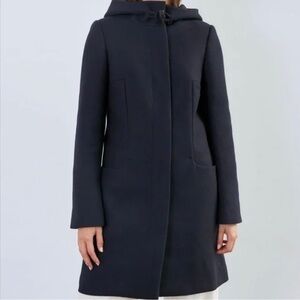 Aritzia Babaton Pearce Wool Black Hooded Coat